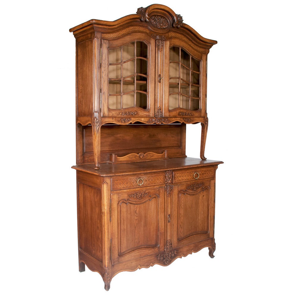 French Country Oak Buffet and Cabinet