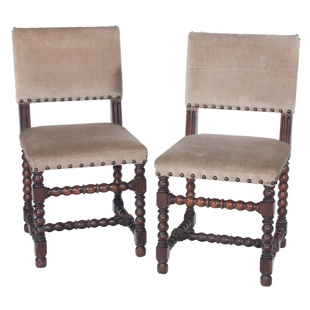 19th Century English Mohair Chairs, Set of Eight