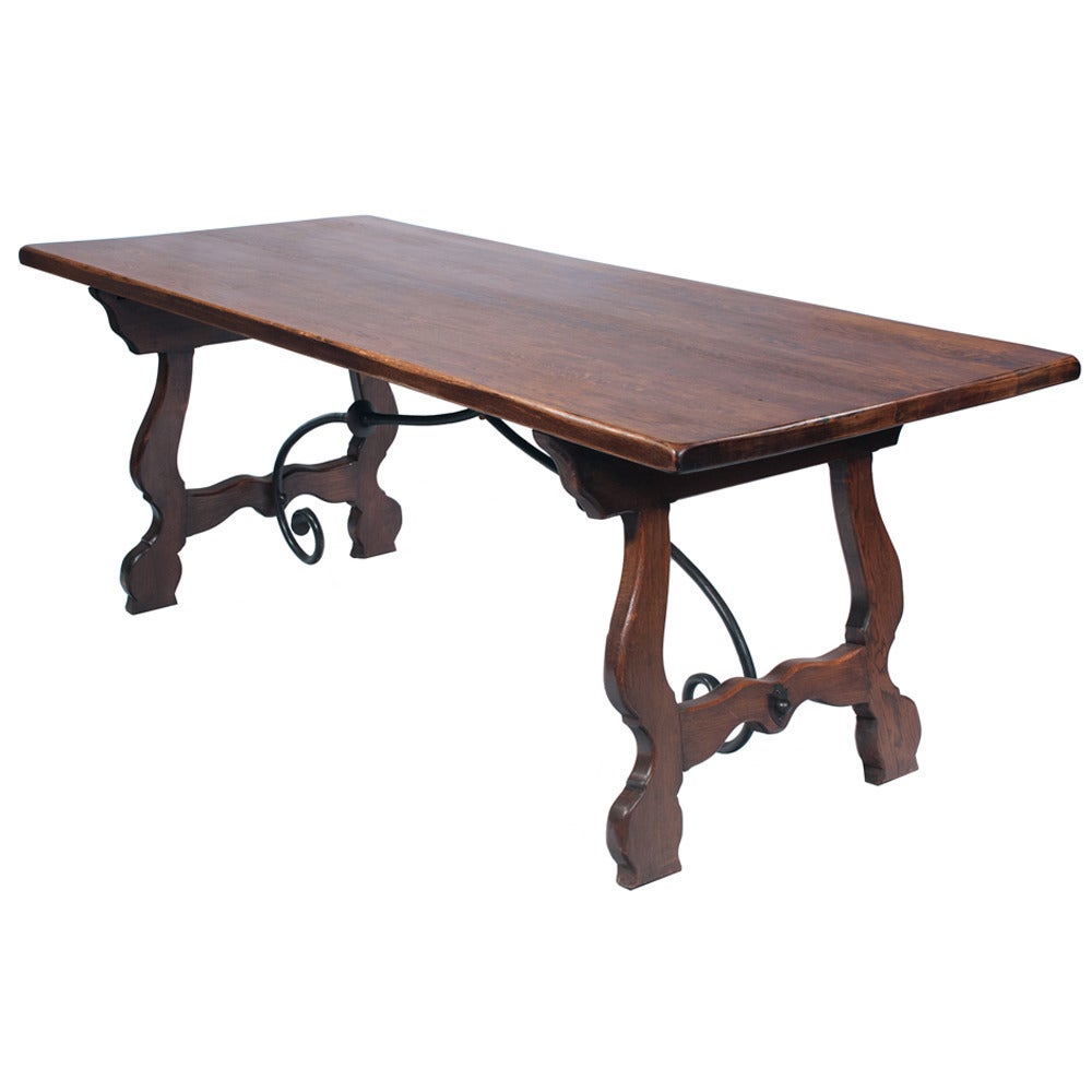 Country French Iron and Wood Table