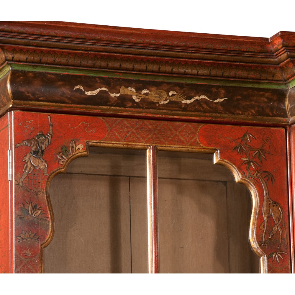 Chinoiserie Lacquered Breakfront In Good Condition For Sale In Lawrenceburg, TN