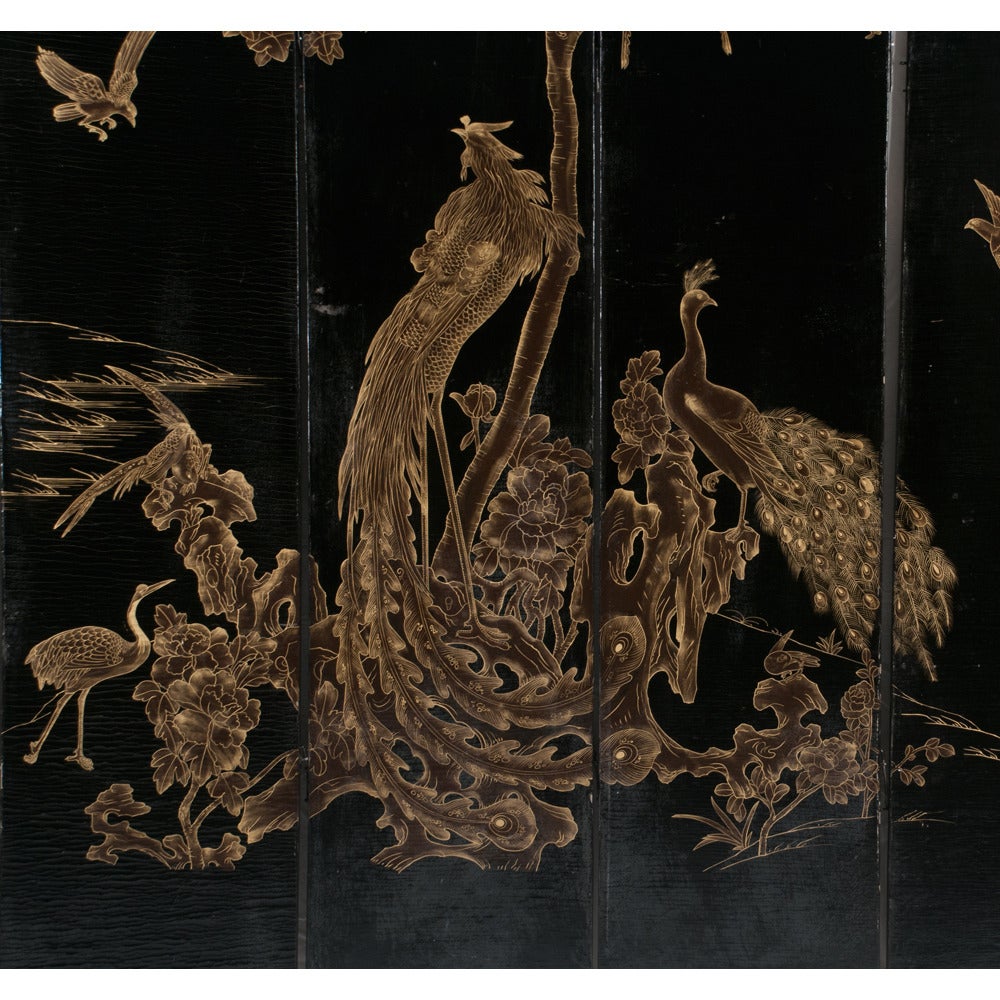 Chinese Lacquered Screen For Sale 3