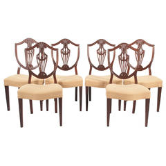 Vintage Set of 6 Sheraton-Style Dining Chairs