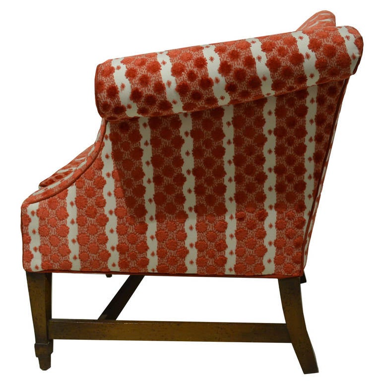 Fabric Camel Back Chippendale Style Sofa For Sale