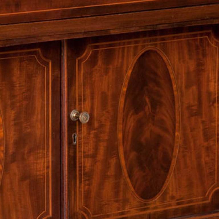 English Sheraton Mahogany Sideboard For Sale