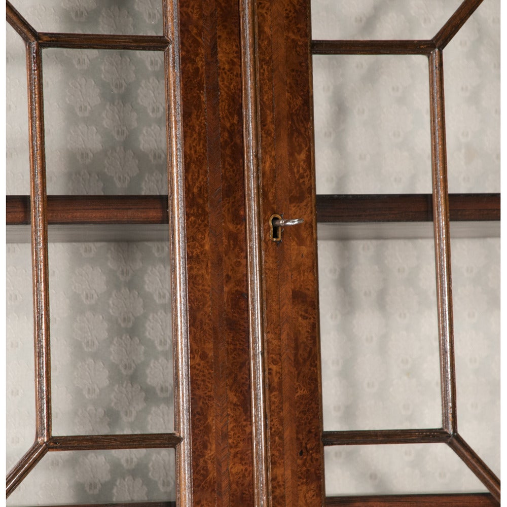 English Walnut Bureau Bookcase or Secretary For Sale 1