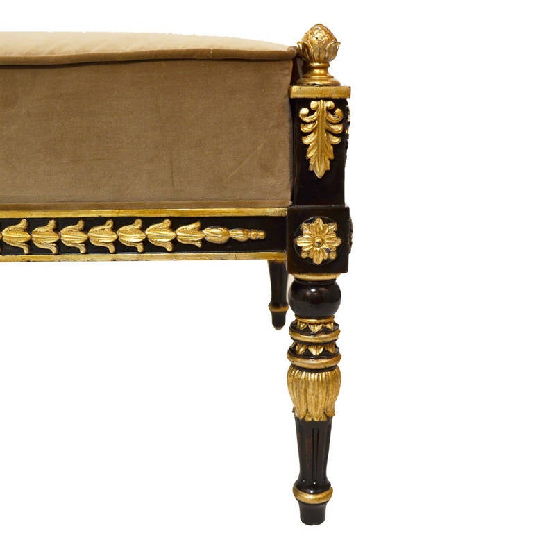 Louis XVI Style Settee with Ottomans