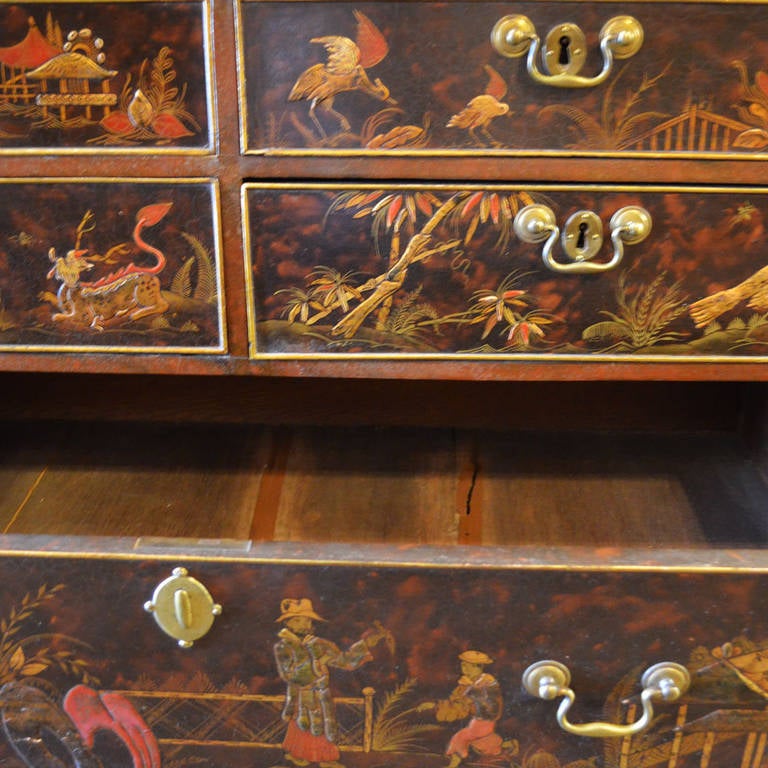19th Century Queen Anne Chinoiserie Secretary 1