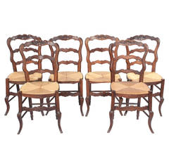 Country French Rush Seat Dining Chairs