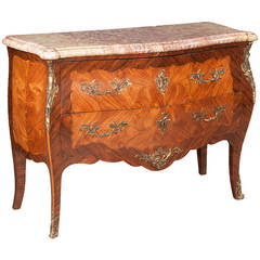French Marble-Top Walnut Commode