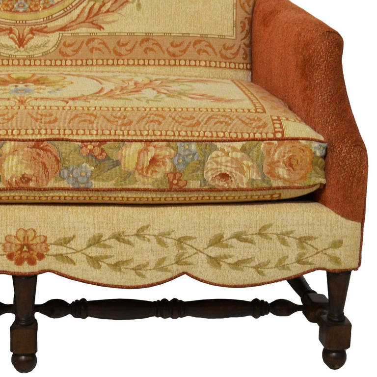 English Upholstered Settees Pair 1