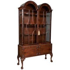 Chippendale Mahogany, Double Bonnet Display Cabinet