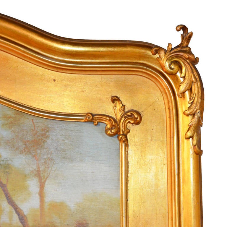 Louis XV Gilded Trumeau Mirror In Excellent Condition For Sale In Lawrenceburg, TN