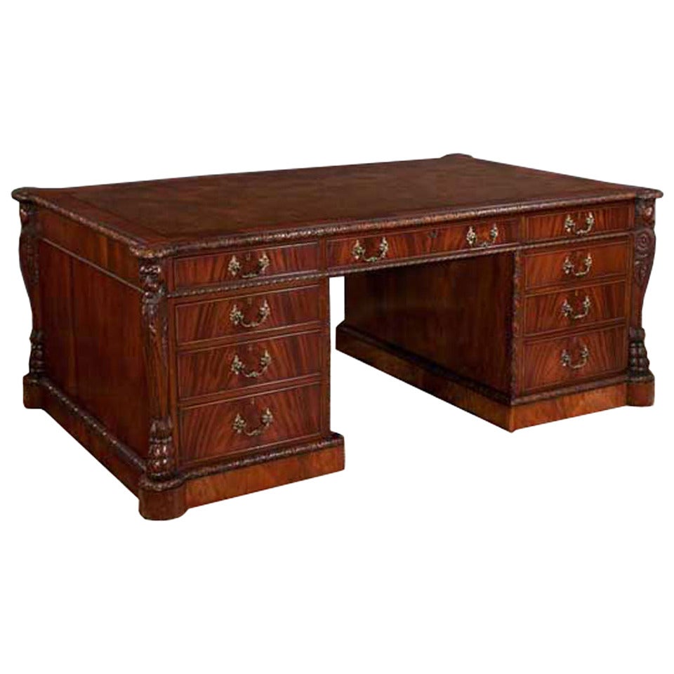 Chippendale Partners Desk For Sale