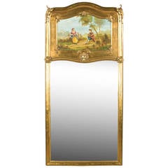 Louis XV Gilded Trumeau Mirror