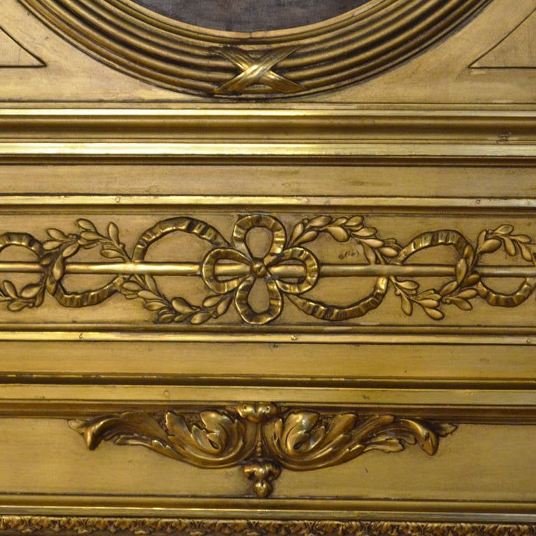 French Louis XVI Gilt Trumeau Mirror For Sale