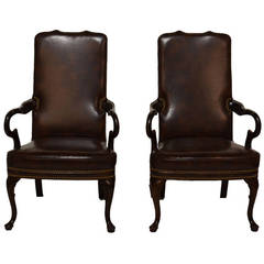 Vintage Pair of Queen Anne Armchairs