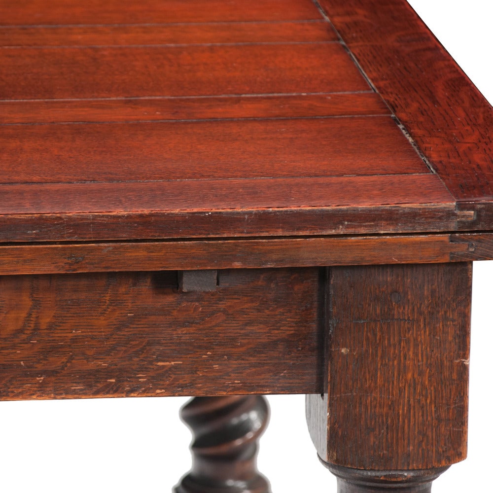 Jacobean Oak Draw Leaf Table For Sale 3