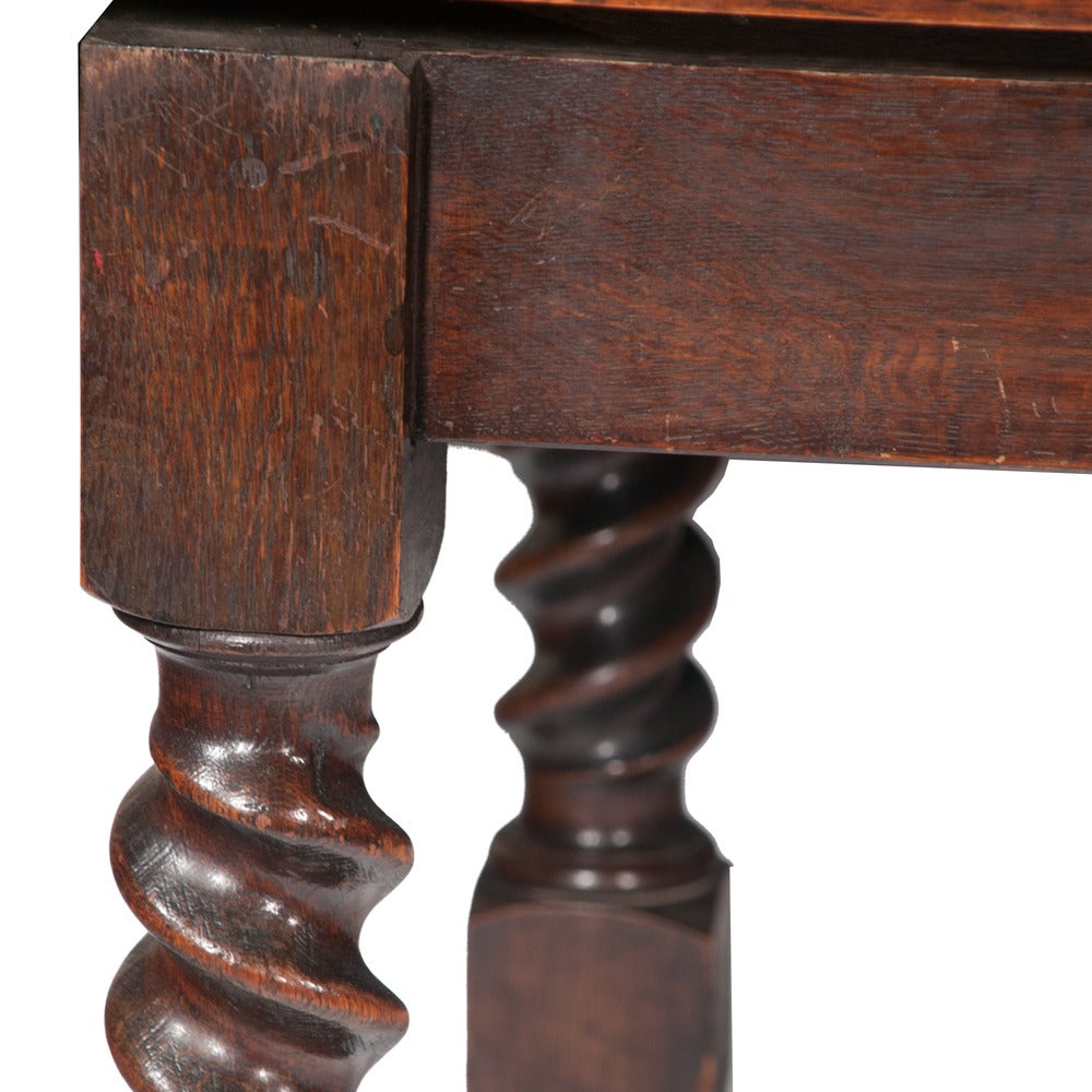 19th Century Jacobean Oak Draw Leaf Table For Sale