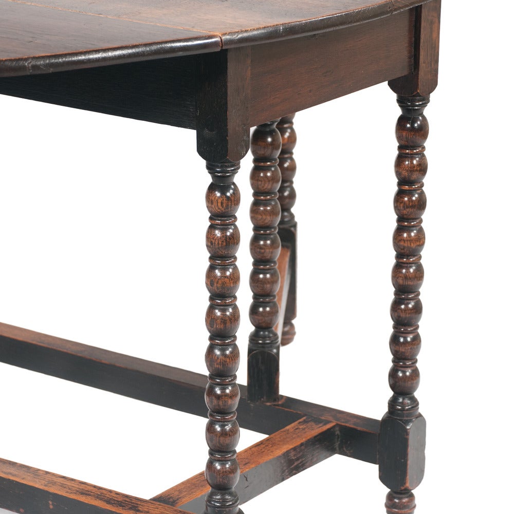 English Jacobean Oak Gate Leg Dining Table