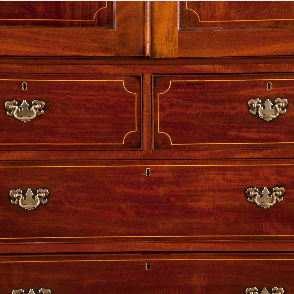 Chippendale Mahogany Linen Press For Sale 5