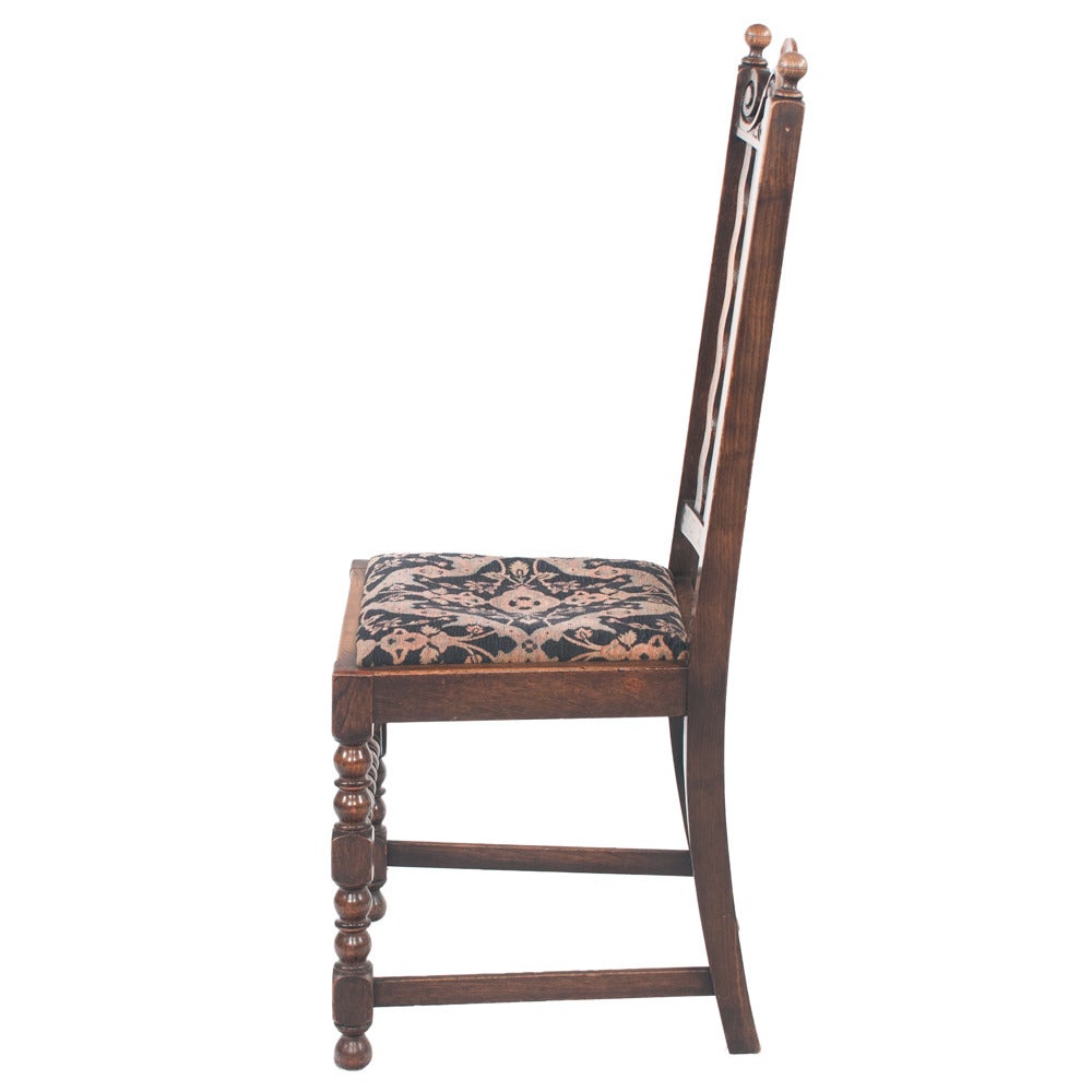 Jacobean Oak Dining Chairs, Set of six For Sale 2