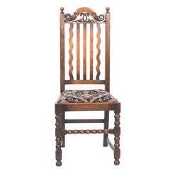 Jacobean Oak Dining Chairs, Set of six