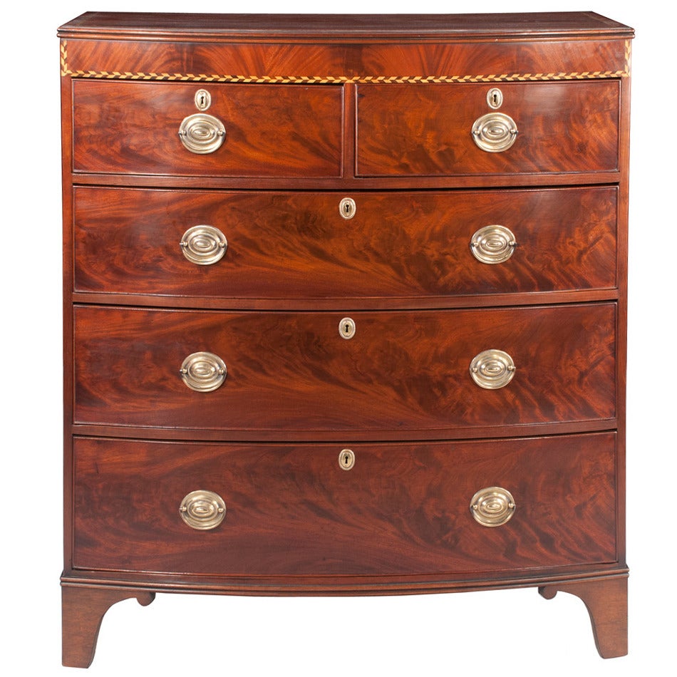 Sheraton Mahogany Bow Front Chest