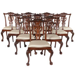 Chippendale Dining Chairs, S/10