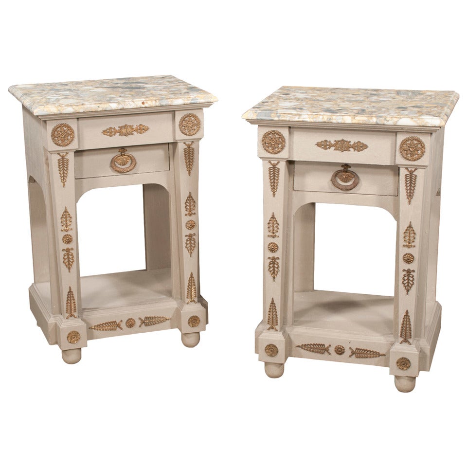Pair of French Empire Tables For Sale