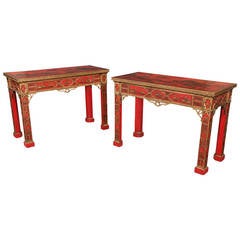Pair of Chinese Chippendale Consoles
