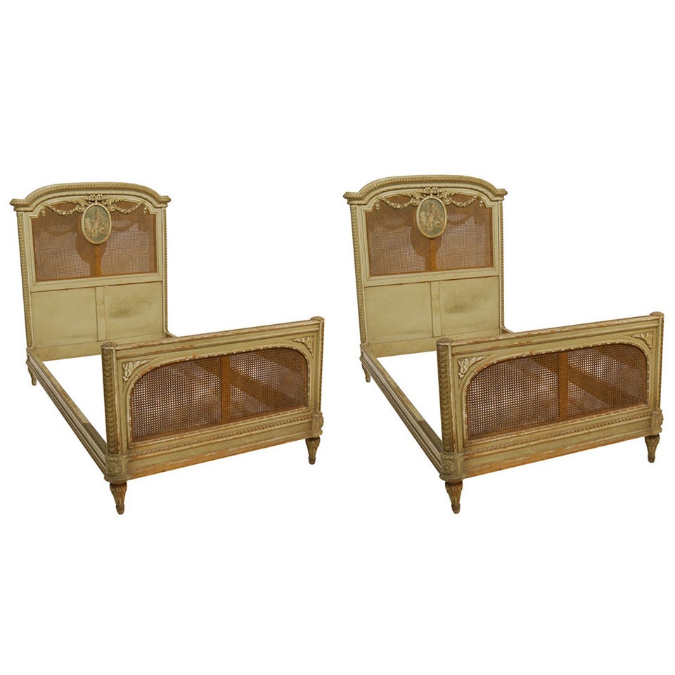 Pair of Louis XVI-Style Twin Beds For Sale