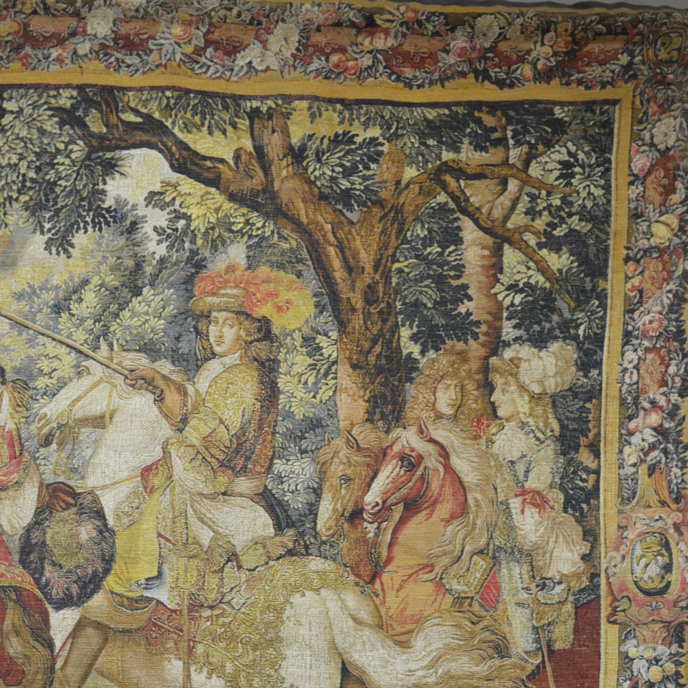 French Tapestry Depicting Battle Scene