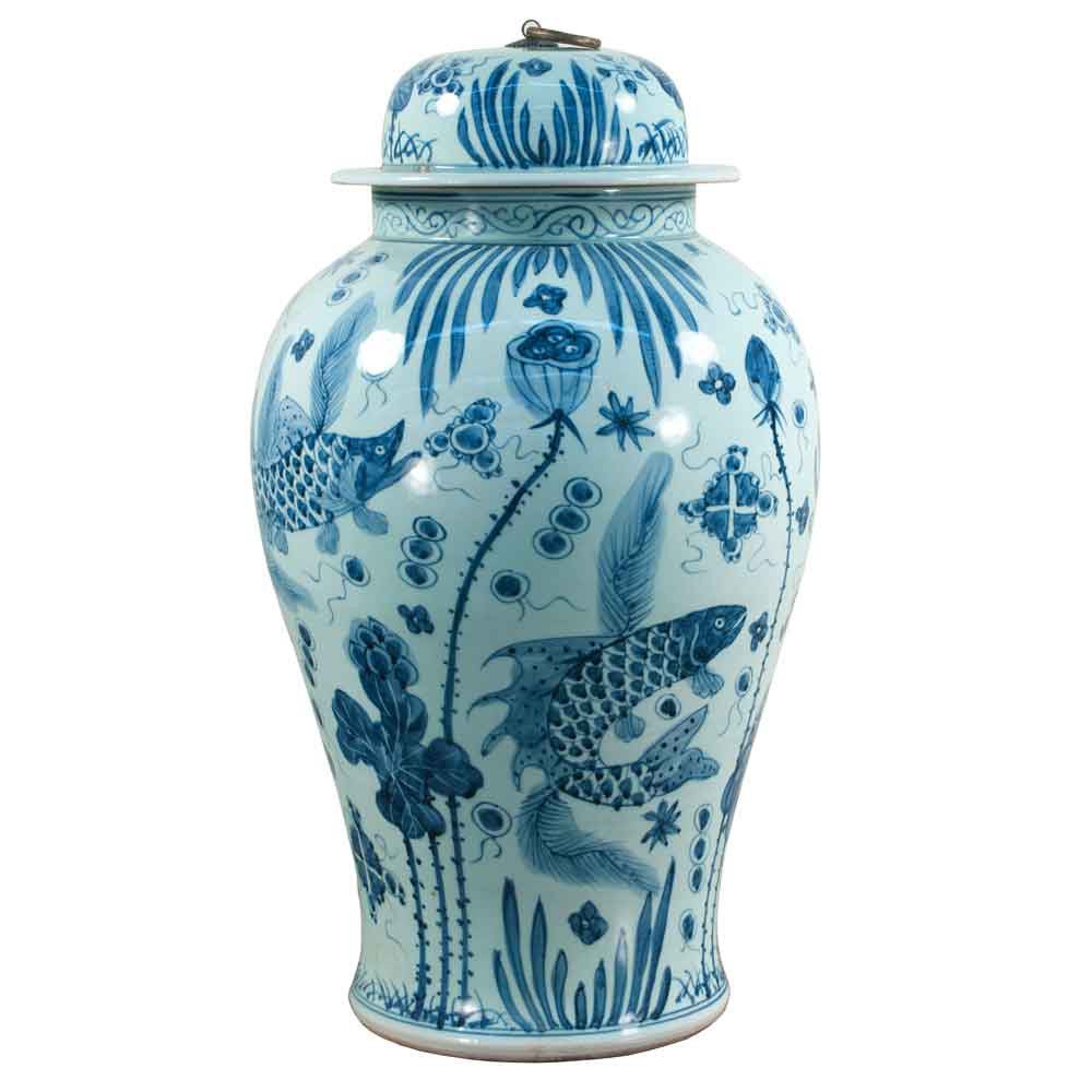 Antique Chinese Blue & White Potiche