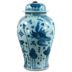 Antique Chinese Blue & White Potiche