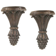 Pair of French Bronze Wall Brackets