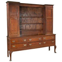 Antique Welsh Queen Anne-Style Oak Dresser