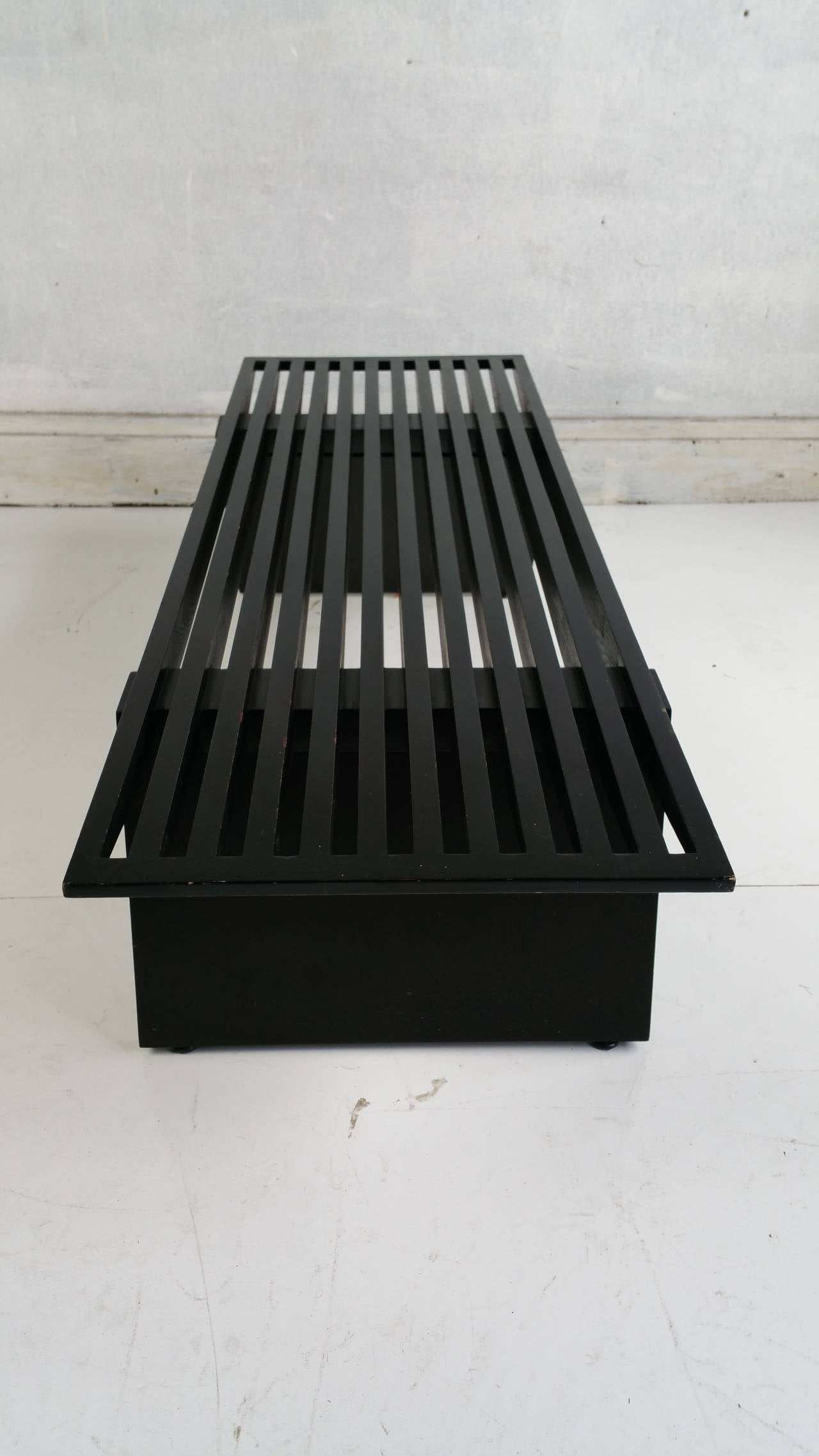 Unknown Mid Century Modern Slatted Bench, Table, , Cristian Wicha
