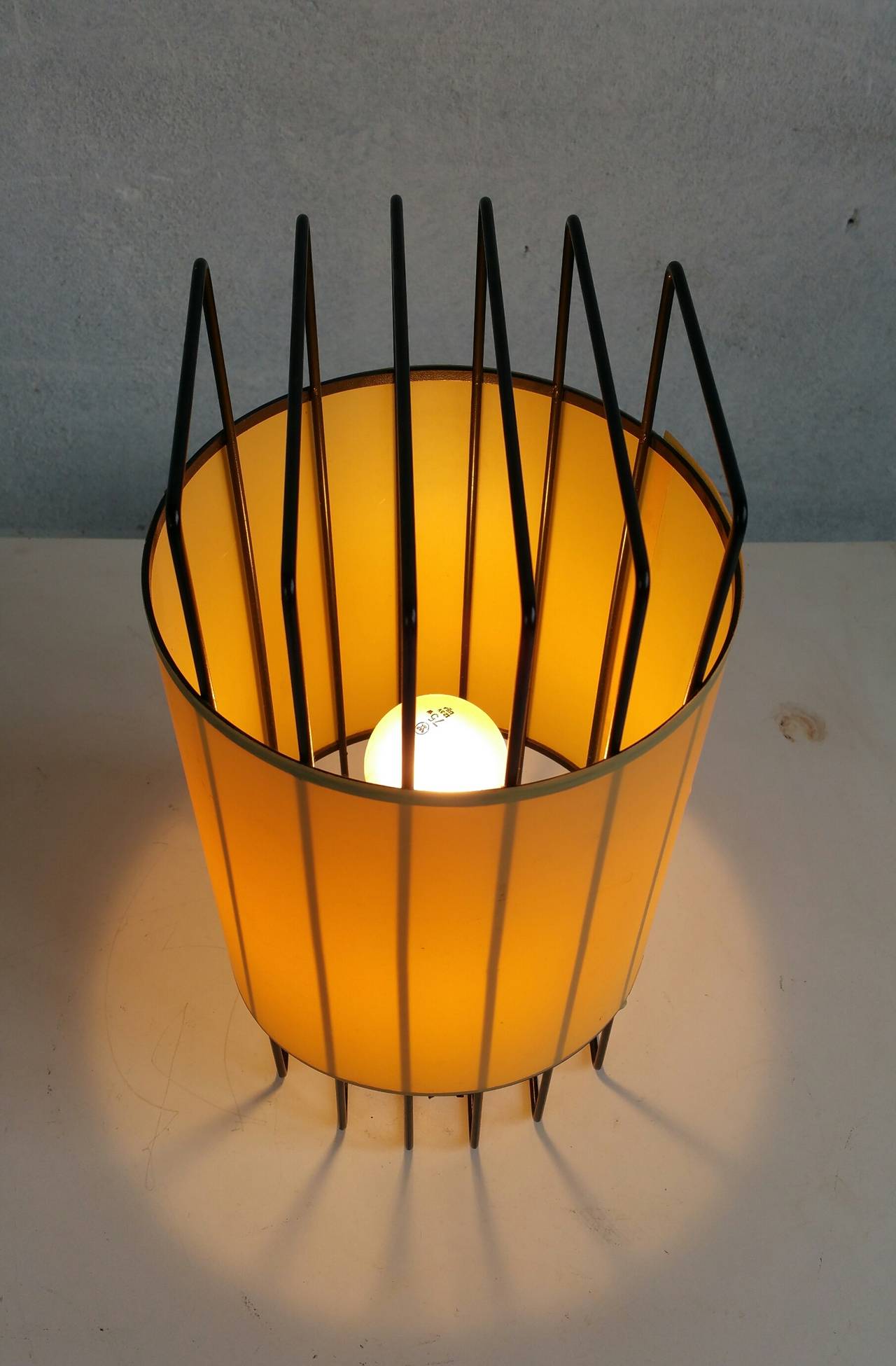 20th Century Classic Wire Iron Mid-Century Modern Table Lamp by Verner Panton