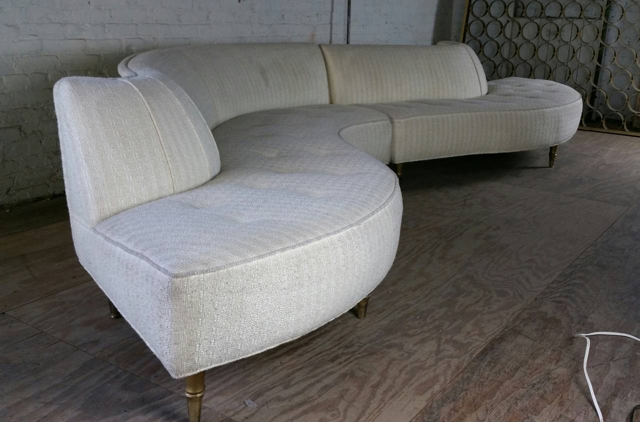 Monumental Two-Piece Serpentine Sectional Sofa, Mid-Century Modern 3