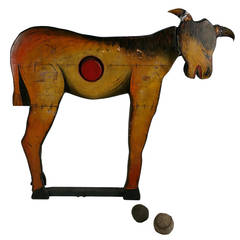 Antique Carnival "Donkey" Ball Toss, , hand painted, , mechanical folk art