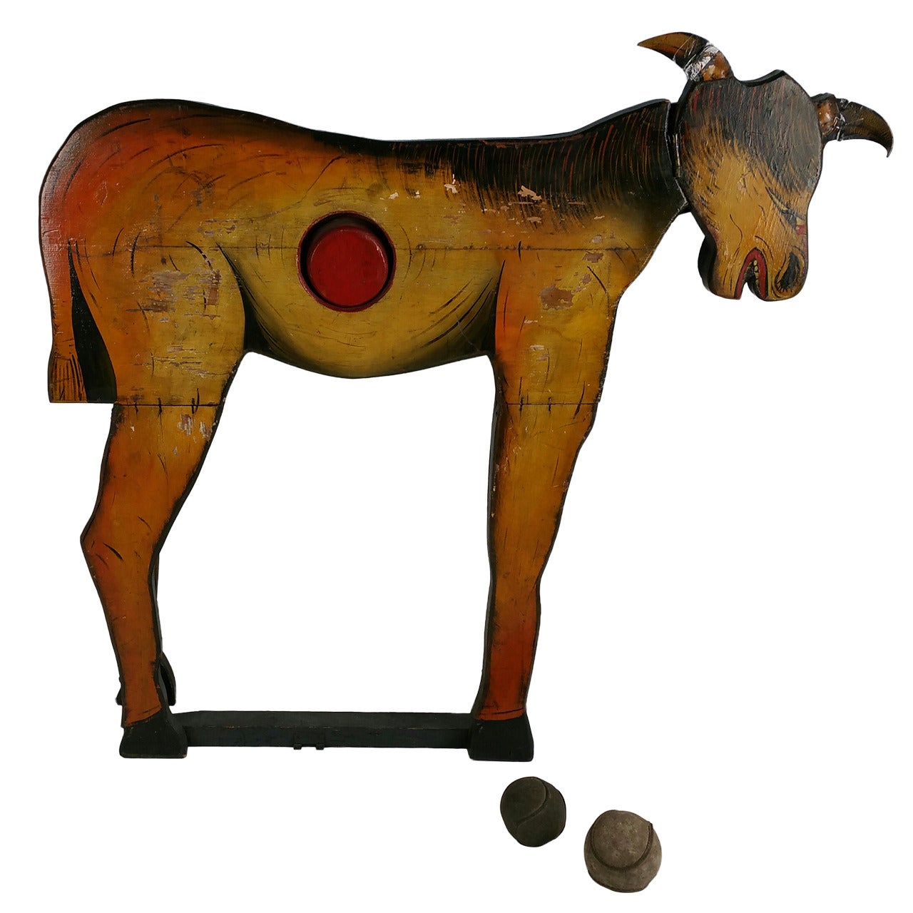Antique Carnival "Donkey" Ball Toss, , hand painted, , mechanical folk art