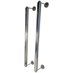Rare Minimalist Cylinder Lightolier Chrome Sconces, Modernist 5