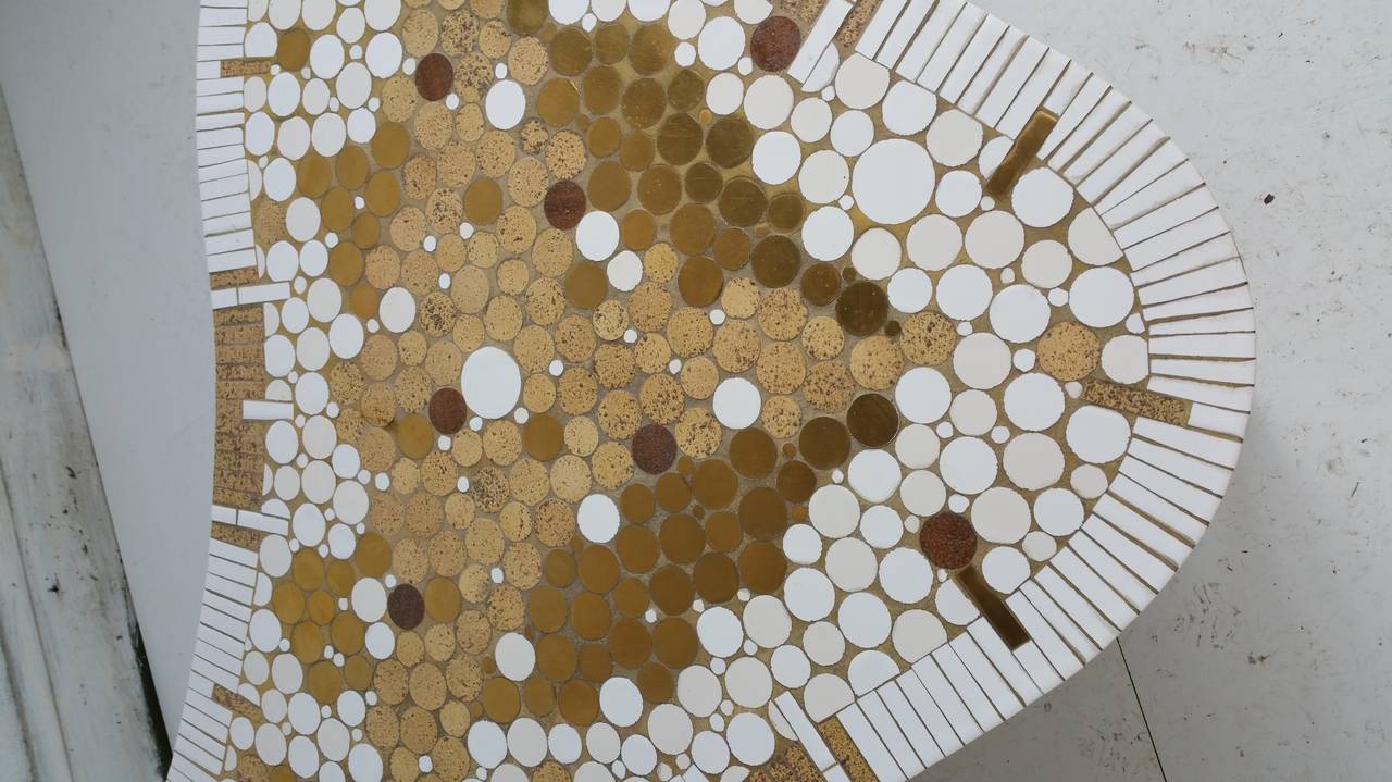 Hohenberg Mosaic Tile Top Coffee Table, , Class modern Amoeba shape 2