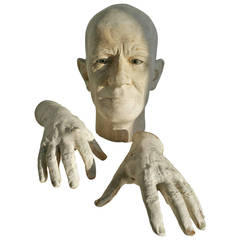 Surrealist Sculpture,,"Head and Hands"..Glass Eyes 11