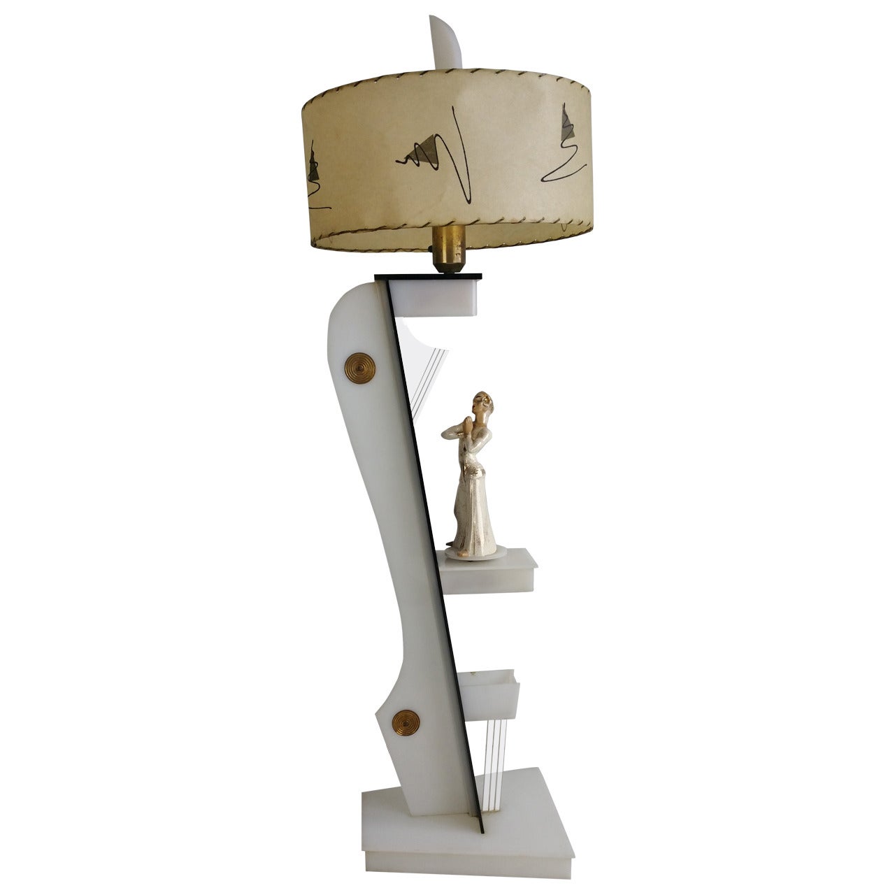 Classic Mid Century Modern Moss Spinner Floor Lamp, , Hedi Schoop Figure