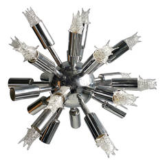 Vintage 1960s Chrome Sputnik Chandelier or Pendant Lamp with 24 Arms 11