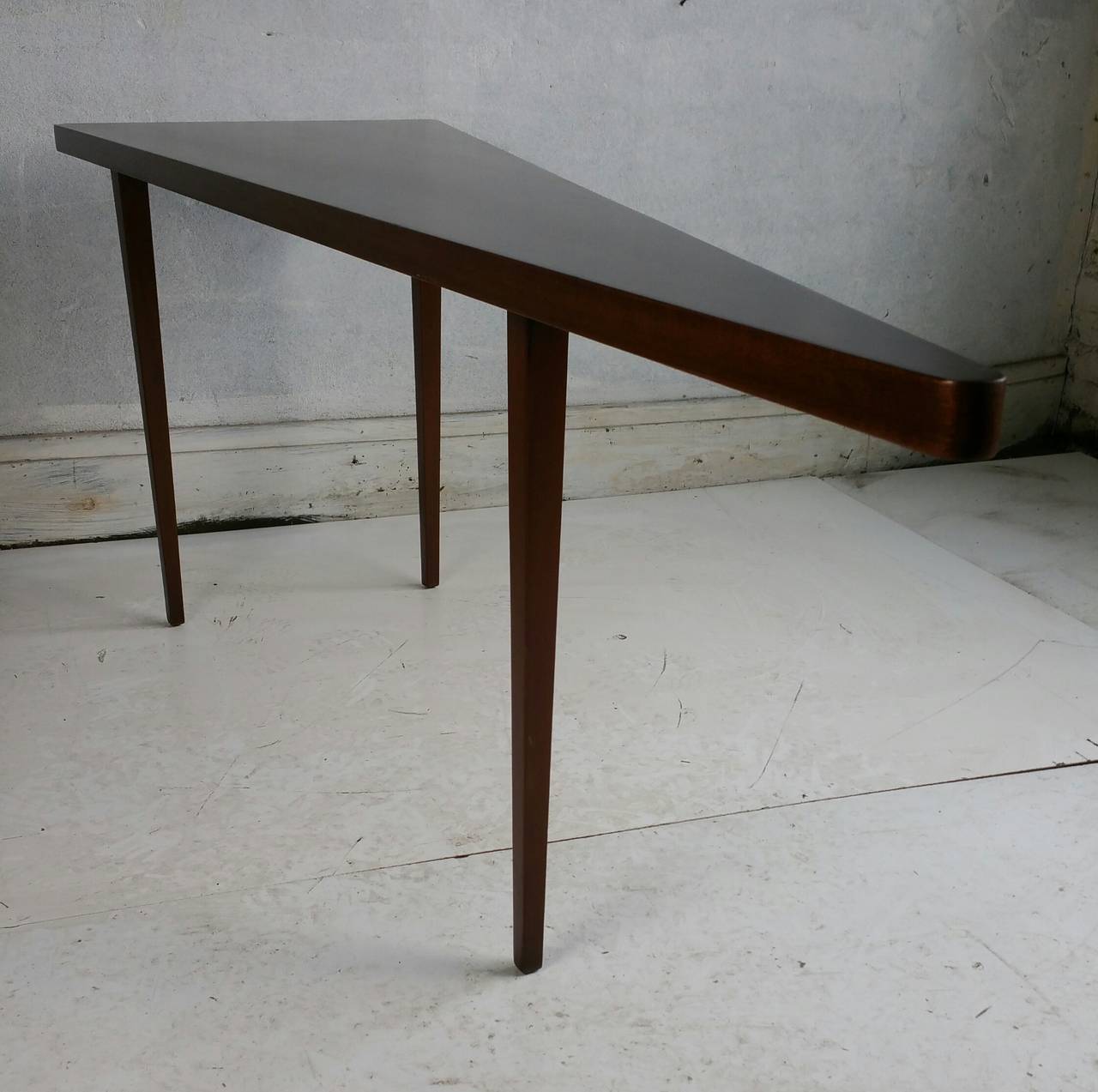 20th Century Modernist Wedge-shape Console Table..manner of Harvey Probber