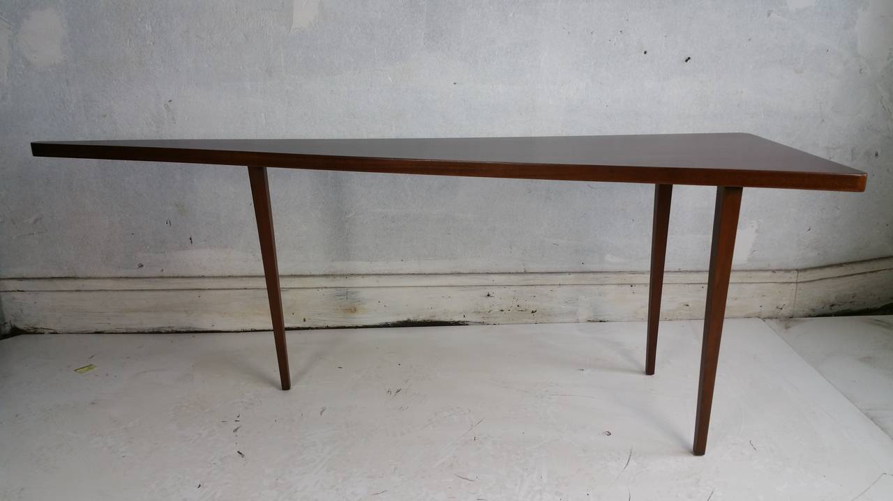 American Modernist Wedge-shape Console Table..manner of Harvey Probber