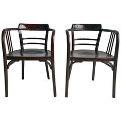 Classic Pair of Early Thonet Armchairs in the Manner of Otto Wagner, circa 1912
