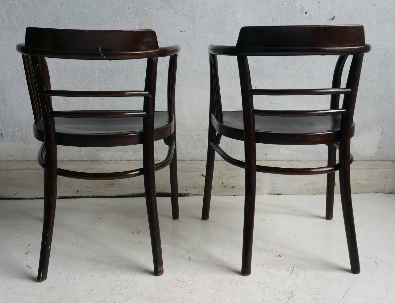 Austrian Classic Pair of Early Thonet Armchairs in the Manner of Otto Wagner, circa 1912